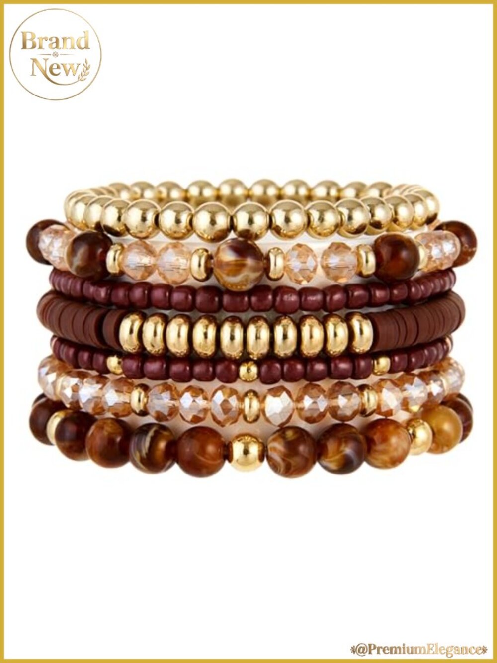 Multilayer Stretch Beaded Bracelet Set, Boho Layered Stackable Bracelets Women